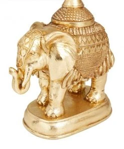 Grayson Lane Set of 2 13-in x 4-in Traditional Candle Holders -Gold Poly Stone -GRAYSON LANE shop 330861867 AlternateImage3 l