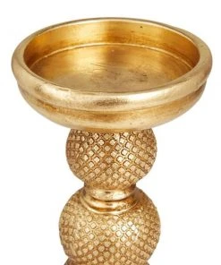 Grayson Lane Set of 2 13-in x 4-in Traditional Candle Holders -Gold Poly Stone -GRAYSON LANE shop 330861867 AlternateImage4 l
