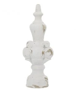 Grayson Lane 20-in x 7-in Finial Vintage Sculpture - White FibreGlass -