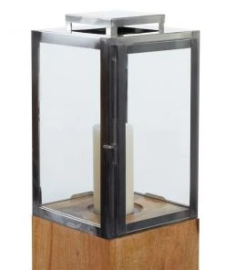 Grayson Lane 36-in x 9-in Contemporary Candle Holder Lantern - Brown Mango Wood -GRAYSON LANE shop 330861874 AlternateImage3 l