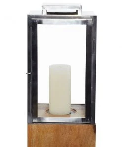 Grayson Lane 36-in x 9-in Contemporary Candle Holder Lantern - Brown Mango Wood -GRAYSON LANE shop 330861874 AlternateImage4 l