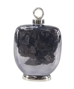 Grayson Lane 17-in x 11-in Modern Decorative Bottle -Dark Grey Glass