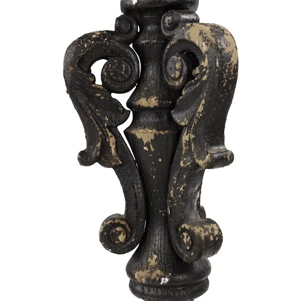 Grayson Lane Set of 2 27-in, 22-in Vintage Candle Holder - Black Wood 3 Grayson Lane Set of 2 27-in, 22-in Vintage Candle Holder - Black Wood - Image 3