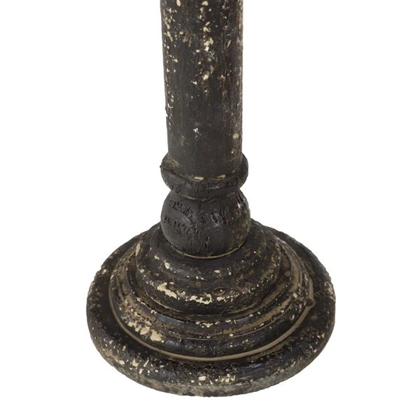 Grayson Lane Set of 2 27-in, 22-in Vintage Candle Holder - Black Wood 4 Grayson Lane Set of 2 27-in, 22-in Vintage Candle Holder - Black Wood - Image 4