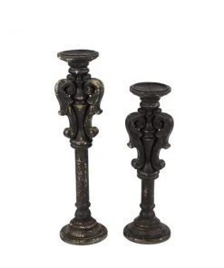 Grayson Lane Set of 2 27-in, 22-in Vintage Candle Holder - Black Wood 9 Grayson Lane Set of 2 27-in, 22-in Vintage Candle Holder - Black Wood -GRAYSON LANE shop 330861885 AlternateImage5 l