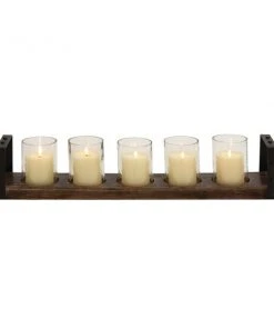 Grayson Lane 5-in x 28-in Industrial Candle Holder - Brown Iron