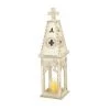 Grayson Lane 28-in x 8-in Vintage Candle Holder Lantern - White Wood