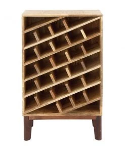 Grayson Lane 40 In. x 24 In. Modern Wine Storage - Brown Mango Wood