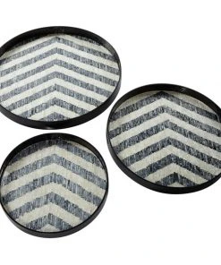 Grayson Lane 3-Piece 2.15-in x 23.6-in Black Modern Tray