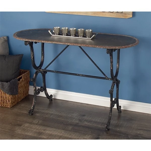 Grayson Lane Metal Farmhouse Console Table - Grey 2 Grayson Lane Metal Farmhouse Console Table - Grey - Image 2