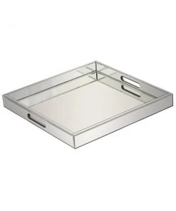 Grayson Lane 1-Piece 2-in x 20-in Silver Contemporary Tray