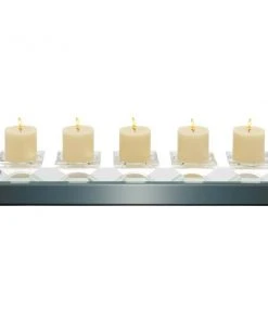 Grayson Lane 5-Candle Clear Glass Pillar Candle Holder