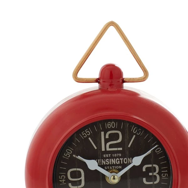 Grayson Lane 9-in x 6-in Red Analogue Round Tabletop Standard Clock 3 Grayson Lane 9-in x 6-in Red Analogue Round Tabletop Standard Clock - Image 3
