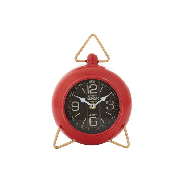 Grayson Lane 9-in x 6-in Red Analogue Round Tabletop Standard Clock 4 Grayson Lane 9-in x 6-in Red Analogue Round Tabletop Standard Clock - Image 4