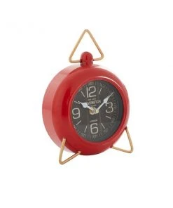 Grayson Lane 9-in x 6-in Red Analogue Round Tabletop Standard Clock