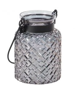 Grayson Lane 1-Candle Clear Glass Lantern Candle Holder