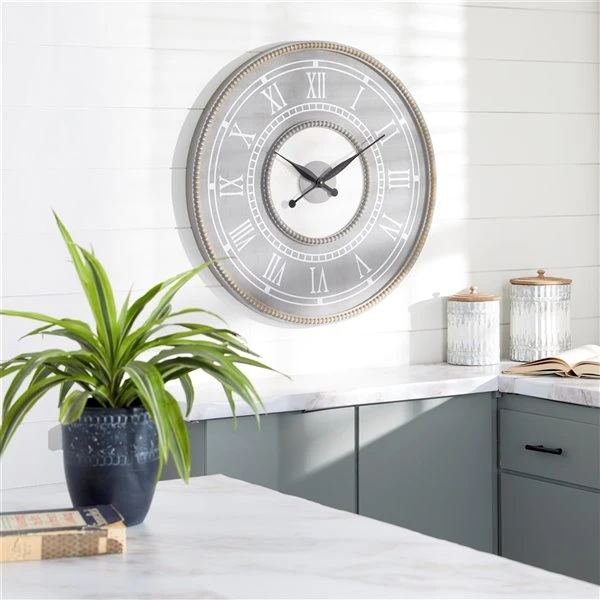 Grayson Lane 30-in x 30-in Grey Analogue Round Wall Standard Clock 2 Grayson Lane 30-in x 30-in Grey Analogue Round Wall Standard Clock - Image 2