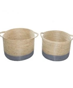 Grayson Lane 2-Piece 17.9-in x 20.4-in Brown Contemporary Storage Basket -GRAYSON LANE shop 330862054 AlternateImage5 l