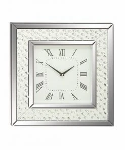 Grayson Lane 20-in x 2-in Analogue Square Wall Standard Clock - Silver