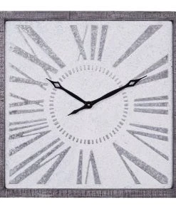 Grayson Lane 25-in x 25-in Grey Analogue Square Wall Standard Clock