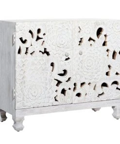 Grayson Lane White Asian Hardwood Cabinet