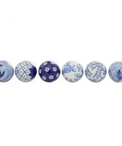 Grayson Lane 6-Piece 3.15-in x 3.15-in Blue Contemporary Orbs and Vase Filler