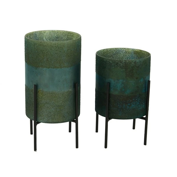 330862102_AlternateImage5_l.jpg Grayson Lane 1-Candle Green Glass Hurricane Candle Holder - Set of 2 -GRAYSON LANE shop 330862102 AlternateImage5 l