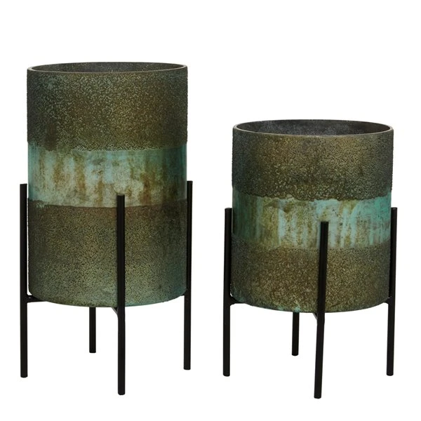 330862102_MainImage_001_l.jpg Grayson Lane 1-Candle Green Glass Hurricane Candle Holder - Set of 2 -GRAYSON LANE shop 330862102 MainImage 001 l