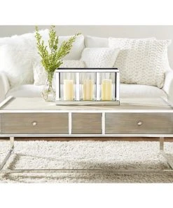 Grayson Lane 3-Candle Silver Glass Pillar Candle Holder -GRAYSON LANE shop 330862113 AlternateImage2 l