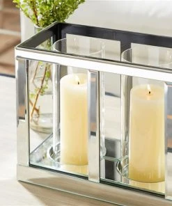 Grayson Lane 3-Candle Silver Glass Pillar Candle Holder -GRAYSON LANE shop 330862113 AlternateImage3 l