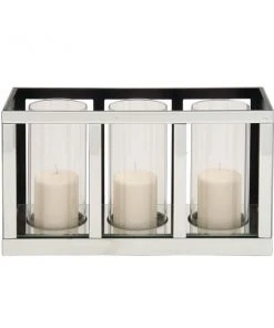 Grayson Lane 3-Candle Silver Glass Pillar Candle Holder -GRAYSON LANE shop 330862113 AlternateImage5 l