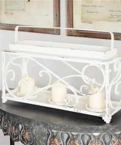 Grayson Lane 3-Candle White Metal Pillar Candle Holder -GRAYSON LANE shop 330862131 AlternateImage2 l
