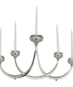 Grayson Lane 5-Candle Metal Candelabra Candle Holder - Silver