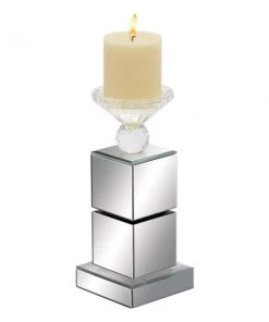 Grayson Lane 1-Candle Clear Glass Pillar Candle Holder