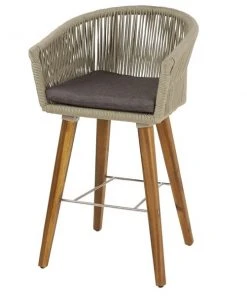 Grayson Lane Grey Bar Height (27-in to 35-in) Upholstered Bar Stool