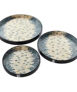 Grayson Lane 3-Piece 2.1-in x 23.6-in Black Casual Tray