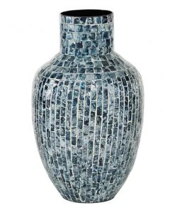Grayson Lane 1-Piece 15.5-in x 9.3-in Blue Casual Vase