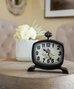 Grayson Lane 7-in x 8-in Black Set of 2 Analogue Rectangle Tabletop Standard Clock -GRAYSON LANE shop 330862160 AlternateImage2 l