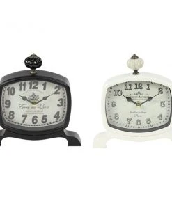 Grayson Lane 7-in x 8-in Black Set of 2 Analogue Rectangle Tabletop Standard Clock