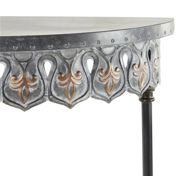 Grayson Lane Grey Metal Farmhouse Console Table 4 Grayson Lane Grey Metal Farmhouse Console Table - Image 4