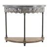 Grayson Lane Grey Metal Farmhouse Console Table