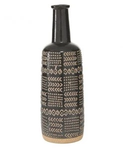 Grayson Lane 1-Piece 18-in x 6-in Black Art Deco Vase