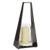 Grayson Lane 1-Candle Black Stone Lantern Candle Holder