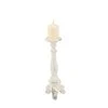 Grayson Lane 1-Candle White Glass Pillar Candle Holder
