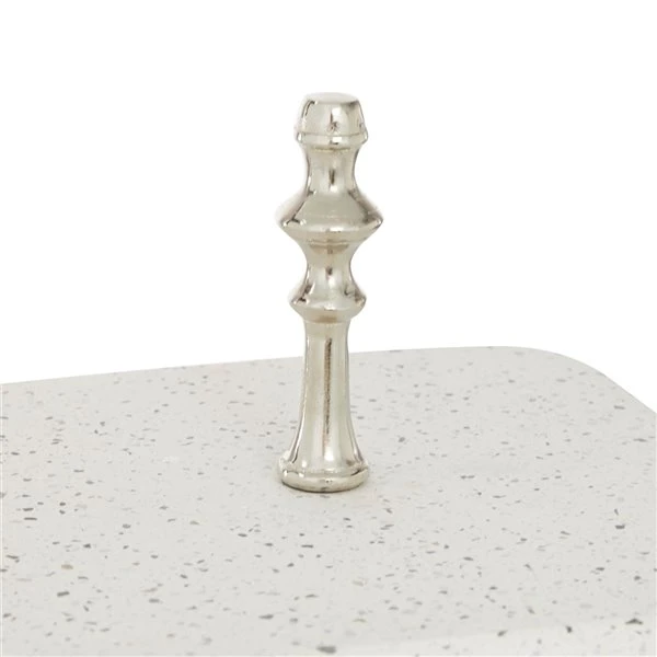 Grayson Lane 2-Tier White Stoneware Cake Stand 4 Grayson Lane 2-Tier White Stoneware Cake Stand - Image 4