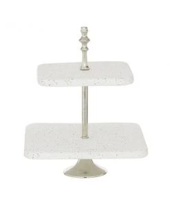 Grayson Lane 2-Tier White Stoneware Cake Stand 9 Grayson Lane 2-Tier White Stoneware Cake Stand -GRAYSON LANE shop 330862203 AlternateImage4 l