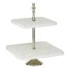 Grayson Lane 2-Tier White Stoneware Cake Stand