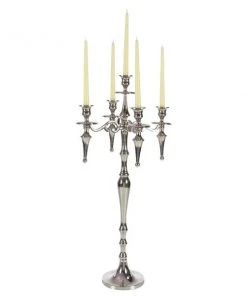 Grayson Lane 5-Candle Silver Metal Candelabra Candle Holder