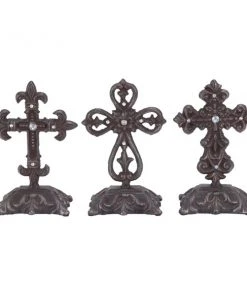 Grayson Lane 3-Piece 7-in x 2-in Grey Classic Crosses