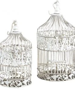 Grayson Lane 2-Piece 14.55-in x 7.80-in White Classic Birdcage